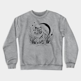 A tiger under the moonlight Crewneck Sweatshirt